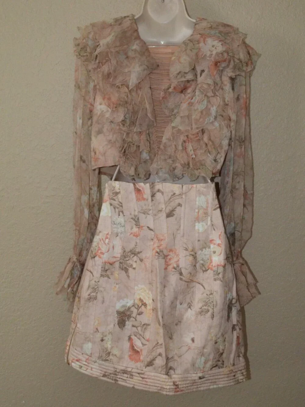 Sz 2 S Zimmermann Bowerbird Teased Blouse & Corselet Linen Skirt Set Outfit - Picture 12 of 16